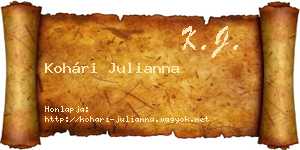Kohári Julianna névjegykártya